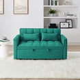 thumbnail image 5 of Versatile 54.33" Foldable Sofa Bed with 3 Adjustable Positions, Modern Velvet Design for Overnight Guests & Living Room Comfort (Green), 5 of 9