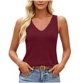 thumbnail image 2 of Women's Solid V-Neck Sleeveless Knit Sweater Casual Layering Tank Top, 2 of 9