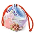 thumbnail image 2 of Xingzhi Japanese Drawstring Bag Coin Purse Lunch Bag Food Pouch Blue Pink, 2 of 8