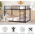 thumbnail image 4 of Bellemave Full Over Full Bunk Bed, Metal Low Bunk Beds Frame Built in Ladder, Floor Bunk Bed with Heavy Duty Slats Support, No Box Spring Required (Black), 4 of 8