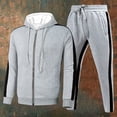 thumbnail image 2 of IWRICH Men's Running Tracksuit Athletic Sports Casual Workout Full Zip Sweatsuit Light Gray XXL, 2 of 3