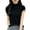 Black-02, variant on Mittory Women's Mock Neck Sweater Casual Cap Sleeve Ribbed Knit Pullover Tops Summer Shirts Fall Clothes