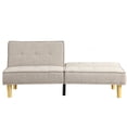 thumbnail image 5 of Dinosisco 67" Futon Sofa Bed, Convertible Sleeper Sofa for Living Room, Beige Linen, 5 of 8