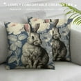 thumbnail image 3 of Shiartex   Blue and White Porcelain Pillow Covers Floral Chinoiserie Rabbit Pattern Farmhouse Decorative French Country Style Cushion Pillowcases for Bedroom Living Room Sofa White, 3 of 5