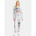 thumbnail image 4 of Mickey Mouse Scribbles Graphic Fleece Pullover Sweatshirt with Long Sleeves, Women’s, 4 of 5