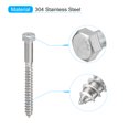 thumbnail image 3 of Hex Head Lag Screws Bolts, 3/8" x 4" 304 Stainless Steel Partial Thread Wood Screws, 20 Pack, 3 of 6