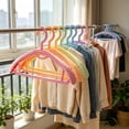 thumbnail image 4 of Fufafayo Wide Shoulder Clothes Hangers 7 Pack, Non Drop Mark Free Coat Hanger for Suits Jackets, -Slip Shoulder Protector Hanger for Closet Organization, Multicolor Plastic Hangers for Home Use, 4 of 7