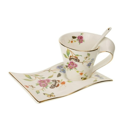 

Black And Yellow Butterfly Cup and Saucer Set