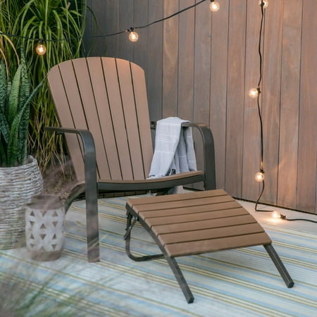 Belham Living Paxton All Weather Resin And Metal Adirondack Chair With Ottoman