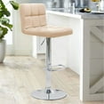 thumbnail image 7 of Lacoo Set of 2 Bar Stools Adjustable Swivel Armless Barstools with PU Leather, Khaki, 7 of 7