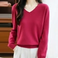thumbnail image 4 of Chandails d'Hiver pour Femmes, Chandail Tricoté à Col Semi-Haut Couleur Unie, 4 of 6