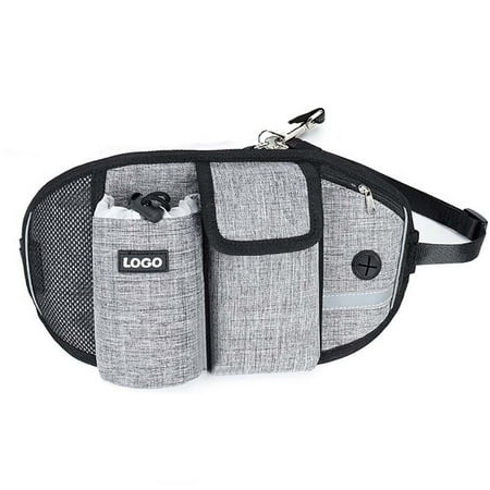 Adjustable Hands Free Training Waist Bag Walking Training Water Cup Bags Candy Pouch Dogs Harness Pet Collar Traction Belt Rope Dog Leash GREY WAIST BAG