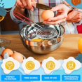 thumbnail image 4 of Separador de huevos, herramienta de separación de clara y yema de huevo de acero inoxidable de calidad alimentaria (rojo) 25*8cm/10*3 pulgadas, 4 of 5
