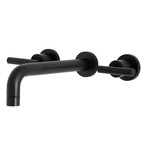Kingston Brass KS8020CML Manhattan Two-Handle Wall Mount Roman Tub Faucet, Matte Black