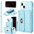 thumbnail image 5 of Nalacover Crossbody Wallet Case for iPhone 15 with Shoulder Strap Lanyard, Elegant Premium PU Leather Card Slots Cover with Metal Lock Button Silicone Shockproof Case, Blue, 5 of 7
