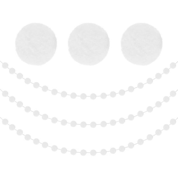 Uxcell Felt Ball Garland, Pom Pom Garland with 20 Balls White 3Pcs