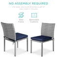 thumbnail image 5 of Best Choice Products Set of 4 Stackable Outdoor Patio Wicker Chairs w/ Cushions, UV-Resistant Finish - Gray/ Navy Blue, 5 of 6