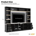 thumbnail image 2 of 4-Piece Entertainment Center Wall Unit, Modern Large TV Stand with 6 Drawers and 4 Doors Pantry Cabinet, Media Console with Bookshelves for TVs Up to 75", Black, 2 of 9