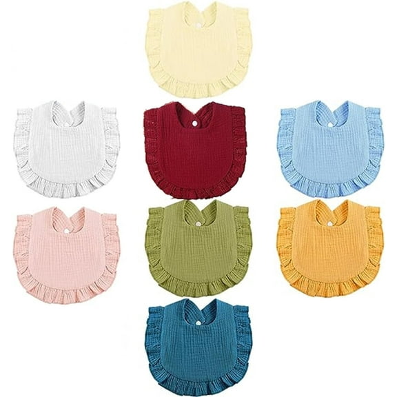 NOGIS 8 Piece Baby Muslin Bibs Bandana Drool Bibs for Boys and Girls Soft Adjustable Baby Bibs Cotton Teething and Drooling Bibs for Baby Toddler Infant (Style2)