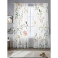 thumbnail image 2 of Watercolor Wildflowers Sheer Curtains 84 Inch Length 2 Panels Set, Spring Botanical Branches Floral Voile Window Treatment Rod Pocket Curtains Sheers Drapes for Bedroom/Living Room/Kitchen 52"x84"x2, 2 of 7