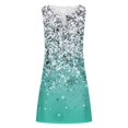 thumbnail image 4 of ICHUANYI Clearance Women's Summer Printed Casual Sleeveless Round-Neck Long Dress(Mint Green, XXL) ICHUANYI WER2023080910966, 4 of 5