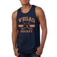 thumbnail image 1 of Wild Bobby City of Vegas Hockey Fantasy Fan Sports Men's Tank Top, Navy, Small, 1 of 5