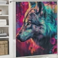 thumbnail image 6 of Orinice Wolf Flower Colorful Bathroom Decor Set - Luxurious Graphic Print Polyester Fabric with Hooks, Waterproof Washable Shower Curtain for Bathroom Decoration 60x72, 6 of 7