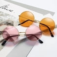 thumbnail image 3 of 2 PCS Hippy Specs Sunglasses, Metal Round Frame Sunglasses Circle Retro Glasses Vintage Sunglasses Round Hippie Glasses Festival Sunglasses Disco Glasses Fancy Dress Sunglasses Colored Lens Sunglasses, 3 of 8