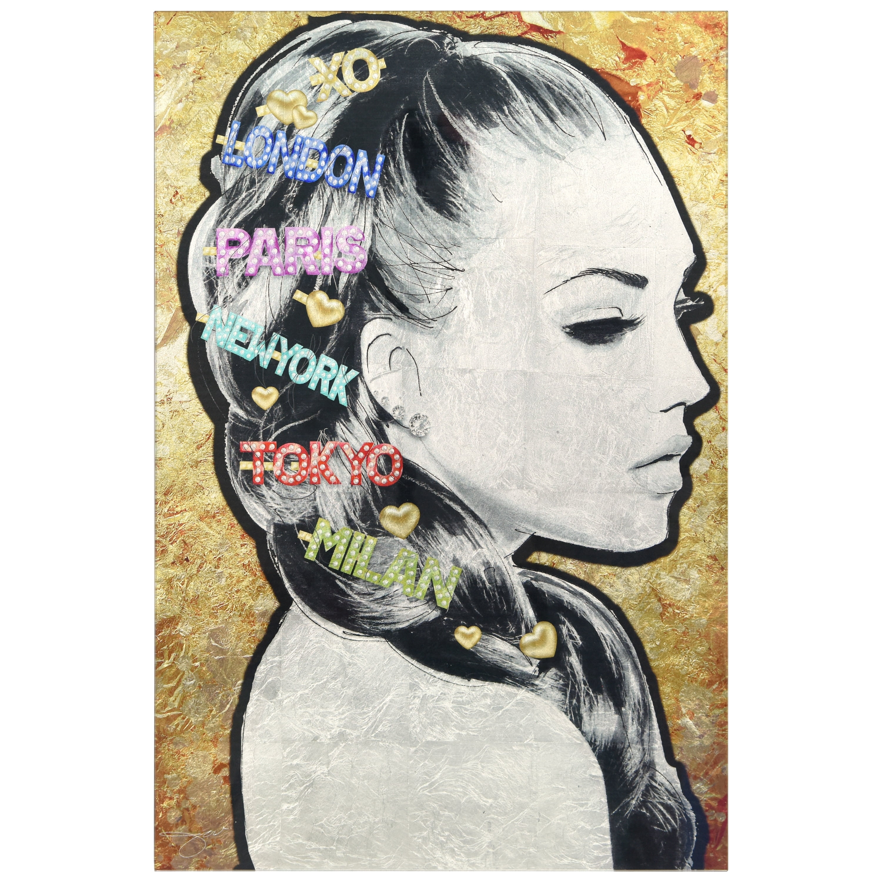 "City Clips" Reverse Printed Tempered Glass with Silver Leaf
