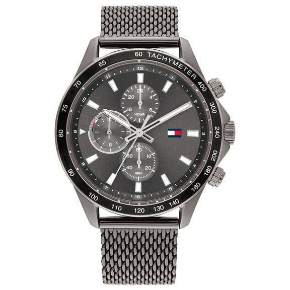 Tommy Hilfiger 1792019 MILES GUNMETAL DIAL MESH BRACELET CHRONOGRAPH MENS WATCH