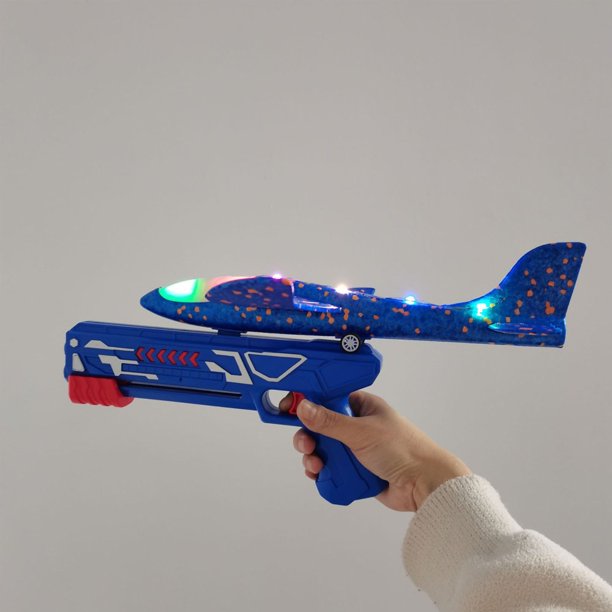 Lot De 2 Avions Planeurs En Mousse - Double Mode De Vol - Pour Enfants, Jeux En Extérieur - Cadeau Anniversaire - Orange & Bleu