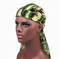 thumbnail image 4 of Yvsxxv Camouflage Print Silky Bandana, Polyester Stretch Head Wrap, Unisex Daily Hair Accessory, Green, 1 Pc, 4 of 6