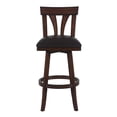 thumbnail image 4 of Armen Living Salem 30" Bar Height Swivel Wood Barstool in Pecan Finish and Brown Pu -, 4 of 5