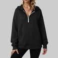 thumbnail image 2 of idosla Womens Hoodies Fleece Fall Fashion Outfits Workout Sweatshirts Y2k Winter Zip Up Jackets Oversized Tops Clothes 2025 (Black, XXL), 2 of 9