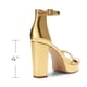thumbnail image 4 of Sandalias de Plataforma con Tacón Grueso para Mujer DREAM PAIRS Oro Talla 8.5, 4 of 7