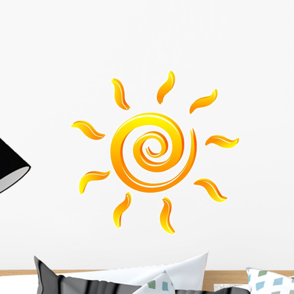 Sun Wall Decal by Wallmonkeys Peel and Stick Graphic (18 in W x 17 in H