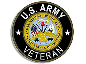 ROUND U.S. Army VETERAN Sticker Decal (Sticker Decal ic vet soldier gi ...