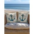 thumbnail image 4 of Outdoor Pillow Waterproof 1 Pack, Teal Anchors Coastal Patio Throw Pillows for Couch Bed Sofa with Insert, Vintage Summer Beach Nautical Decorative Travel/Reading/Camping Pillow Set 18x18 Inch, 4 of 7