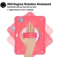 thumbnail image 5 of for iPad Pro 11 5th Gen 2024 Case, Military Grade Silicone Shockproof Heavy Duty Protective Cover for iPad Pro 11 2024 with Handle Strap & Pencil Holder Rotating Stand - Redpurple, 5 of 13