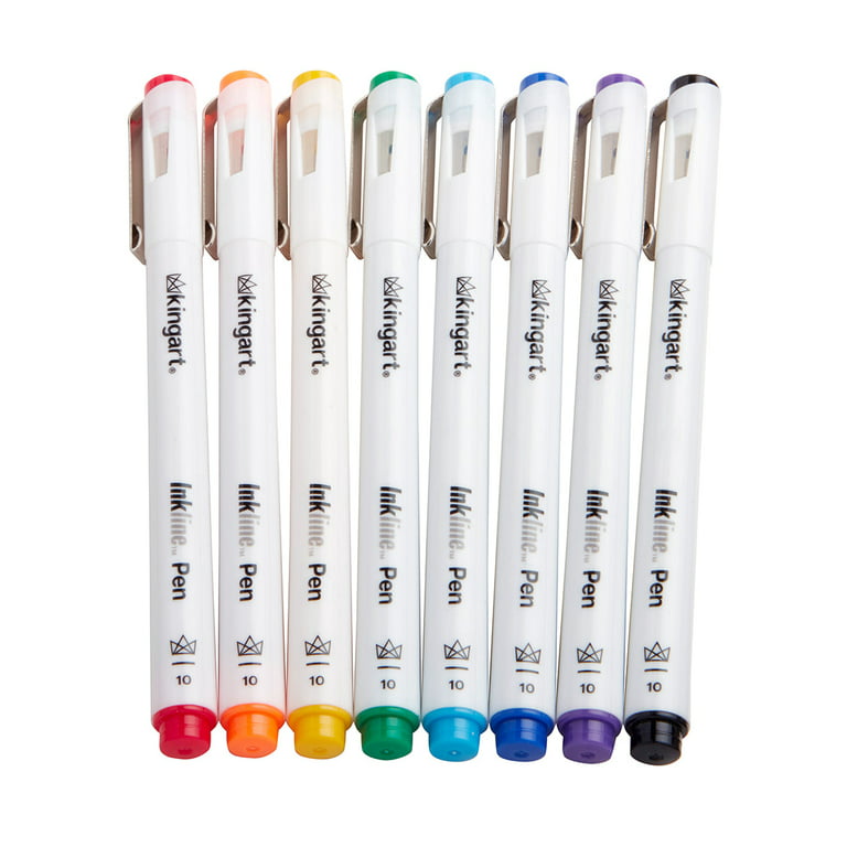 KINGART Fine Line Color Ink Pens, Set of 24 Unique Colors, Size 04