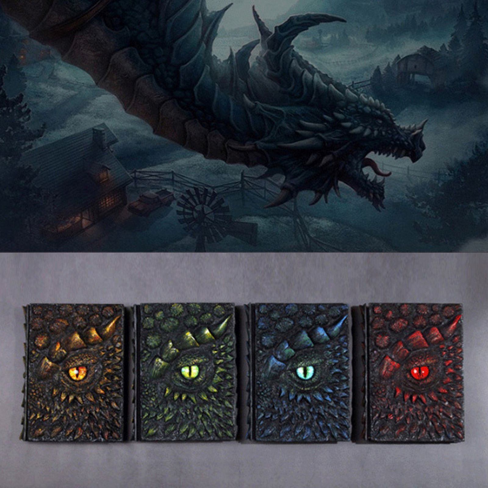 Fashion Vintage Dragon Embossed Resin Cover Travel Diary Notebook Travel Journal