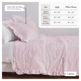 thumbnail image 4 of Solid Quilt Set - Lightweight, Soft, All-Season - 3-Piece Dot Stitch Ruffled Bedding Set (Full / Queen, Pink), 4 of 6