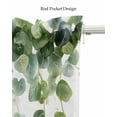 thumbnail image 5 of Country Green Leaves Kitchen Valances for Windows Farmhouse Linen Window Valance Curtain for Living Room Window Treatment Country Pastoral Vines Plants Valance Rod Pocket Topper Drape, 60 x 18 Inch, 5 of 6