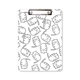 thumbnail image 1 of Gato sonriente simple dibujo de linea Proteger animal mascota amante Portapapeles Carpeta de escritura Placa de soporte A4, 1 of 4