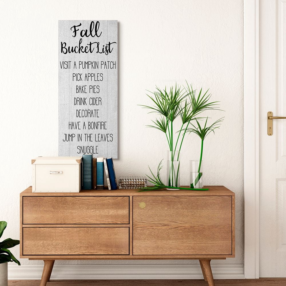 Stupell Industries Fall Bucket List Sign Harvest Goals Autumn Activities Canvas Wall Art Design by Daphne Polselli
