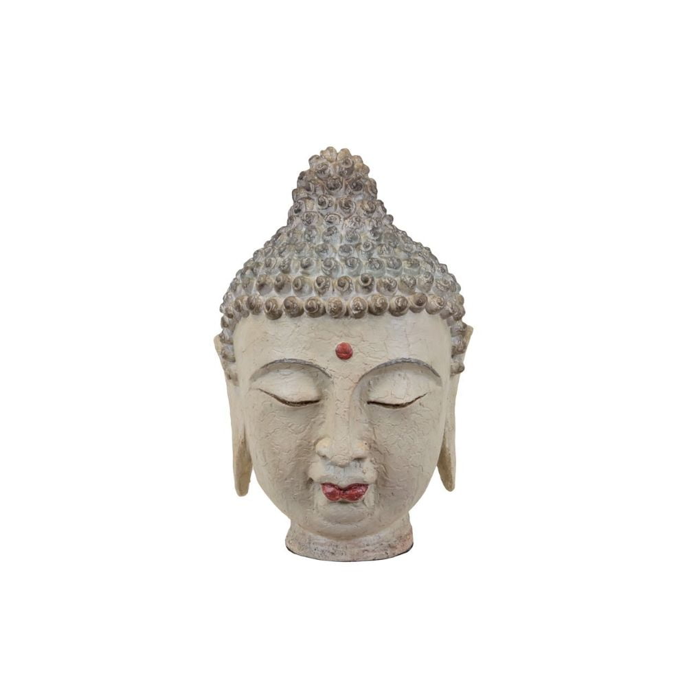 Benzara Rounded Ushnisha Head on Hands Buddha Figurine One Size Red