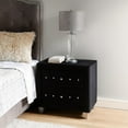 thumbnail image 6 of Rea Nightstand- 2 Drawers with Crystal Knobs- Black Velvet Upholstery, 6 of 7