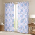thumbnail image 2 of Manfei Princess Ribbon Child Blackout Curtains Set of 2 (52x84 Each), Kawaii Cartoon Bow-tie Window Curtains, Dreamy Blue Square Plaid Curtains and Drapes, Curtains and Drapes Bedroom Decor, 2 of 6