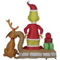 thumbnail image 4 of Escena de trineo inflable de Navidad de Gemmy Grinch y Max, 180 cm, 4 of 6