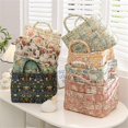 thumbnail image 4 of Large Capacity Fabric Storage Baskets Laundry Baskets with Easy Carry Handles Laundry Hampers (White, L), 4 of 5